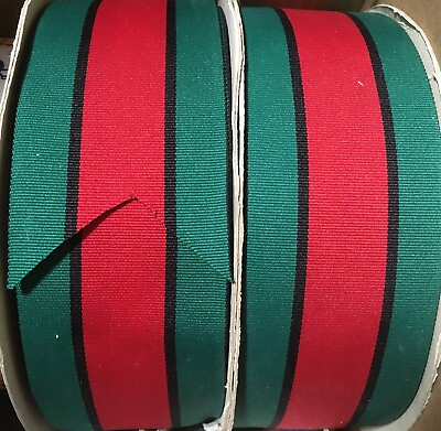 #ad Gucci Inspired Red amp; Green Grosgrain Ribbon 2 1 4quot; USA 5 Yards RB105 $12.95