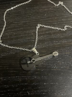 #ad ️ Stainless Steel Acoustic Guitar Necklace $4.25