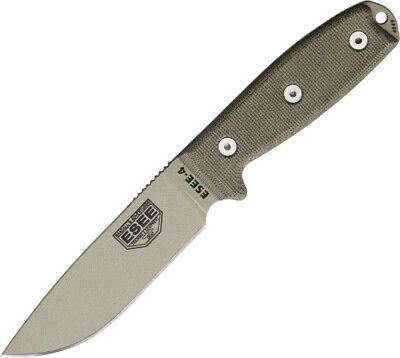 #ad ESEE Model 4 Plain Edge Knife ES 4PDT 9 1 2quot; overall. 4 1 2quot; desert tan textured $119.21