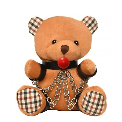 #ad Ball Gagged BDSM Teddy Bear Kinky Bondage Mini Choker Harness Gag Gift Novelty $34.99