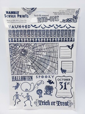 #ad Vintage Hambly Silk Screened Rub Ons HALLOWEEN Screen Prints $15.00