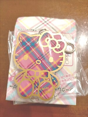 #ad Sanrio Hello Kitty Acrylic Charm Keychain Tartan 50th anniversary pink $12.00