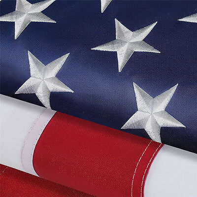 #ad American US Flag Heavy Duty Nylon Double Stitching Embroidered USA Banner Flags $15.99