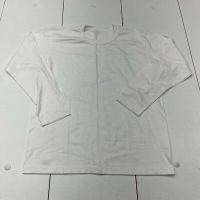 #ad White Basic Long Sleeve T Shirt Womens Size Medium NEW $10.00