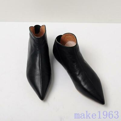 #ad Fashion women shoes Pointy Toe Vintage Flats Ankle boots Hot new Leather Loafers $75.52