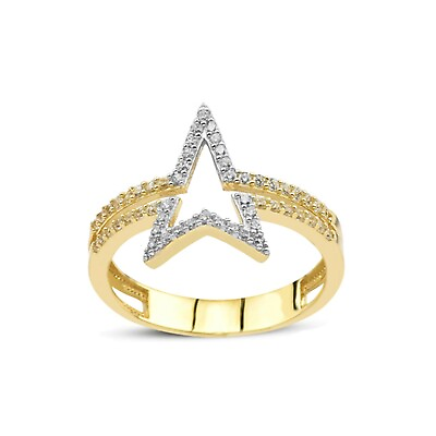 #ad 14k Solid Gold Star Ring Star Ring Minimalist Real Ring Star Ring for Women $343.20