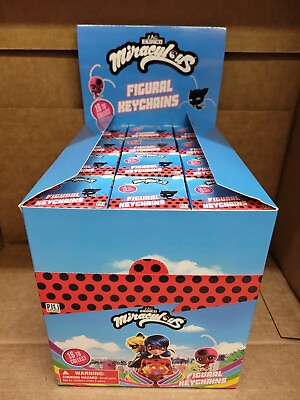#ad ONE BOX OF 24 PACKS MIRACULOUS FIGURAL KEYCHAIN BRAND NEW $99.99