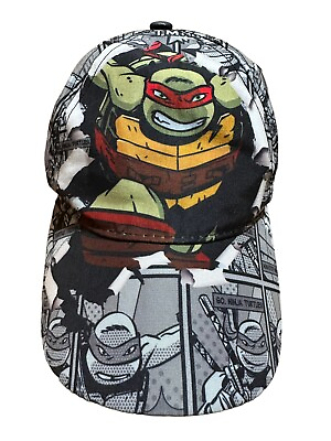 #ad Teenage Mutant Ninja Turtles Boys Hat Cap Strap Back Gray Adjustable Raphael $4.99