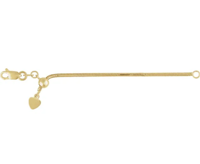 3quot; 14k 1.4mm ADJUSTABLE Snake Yellow Gold Lobster Clasp Necklace Chain Extender $139.00