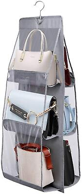 #ad Hanging Handbag Organizer Dust Proof Storage Holder Bag with 6 Pockets $21.94
