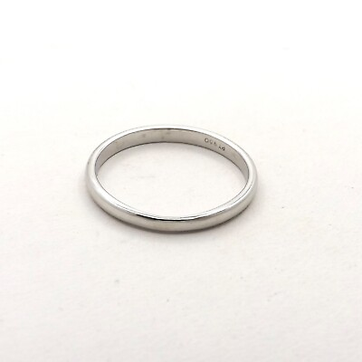 #ad Platinum 950 Round Wedding Band Ring sz5 2mm $284.05