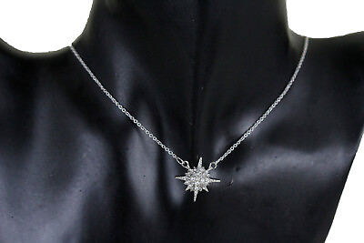 Women Fashion Jewelry Set Silver Metal Chain Star Charm Pendant Necklace Earring $11.75