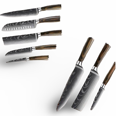 #ad damascus chef knife set professional japanese chef knife damascus steel knives $43.90