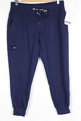 #ad Med Couture Touch Women#x27;s Petite Jogger Yoga Pant Size Medium Navy Blue 7710 $25.49