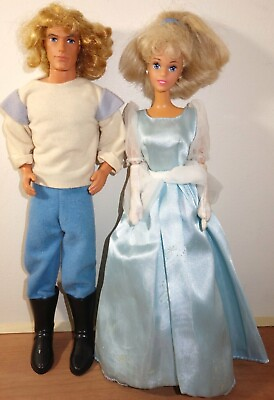#ad Vintage Disney John Smith and Cinderella Doll Lot $18.90