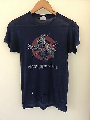 #ad #ad Vtg 80s Paper Thin Plaquebusters Dr Hellers No Cavity Club Navy T Shirt S 32quot; $199.99