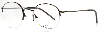 #ad INSIGHT 3008 C02 Antique Silver Mens Round Eyeglasses 47 21 145 B:43 $29.99