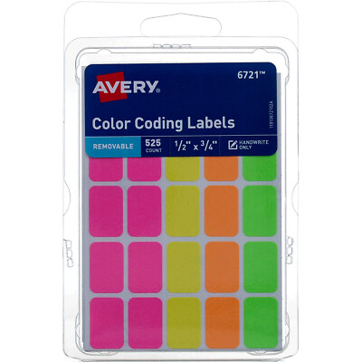 #ad Avery Removable Removable Color Coding Labels 525 Ct $6.75