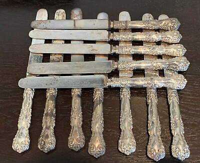 #ad Antique set of 12 Knives with Sterling Silver Handles $249.00