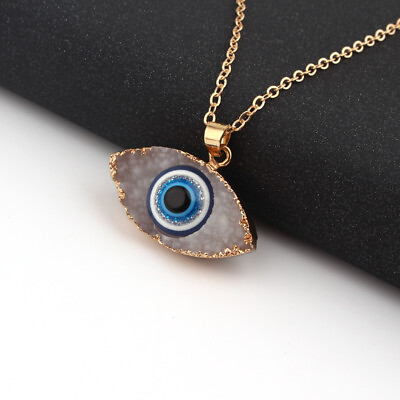 Turkish Evil Eye Pendant Necklace Charm Women Crystal Lucky Choker Jewelry Gift C $1.61