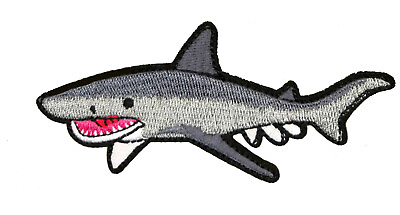 #ad Tiger Shark Patch Embroidered Iron On Applique Souvenir Animal Ocean Sealife $4.95