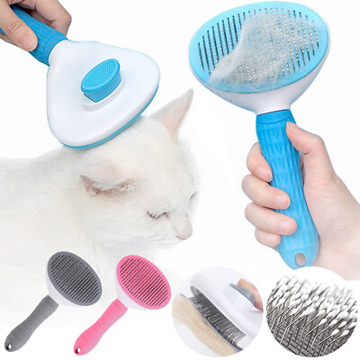 #ad Pet Slicker Brush Stainless Steel Pins Dog Cat Grooming Brushes For Shedding $12.39