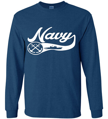 #ad US Navy Gifts Mens Long Sleeve T shirt Graphic Tee Clothing Apparel Decal Tee $16.89