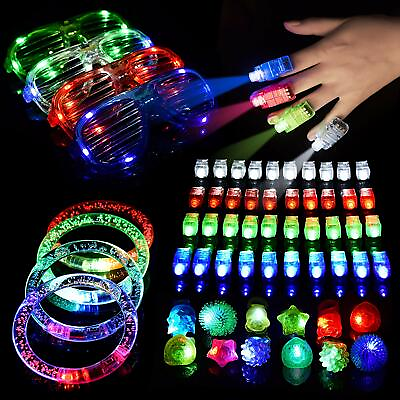 #ad 60 Pack LED Light Up Toys Glow in The Dark Party Supplies Party Pack Favors $24.99