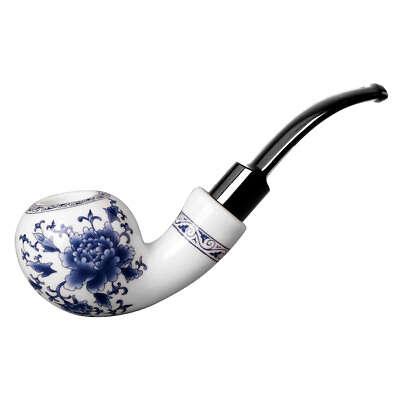 MUXIANG Ceramic Tobacco Pipe Handmade Smoking Pipe Gift with 10 Free Accessories $18.99