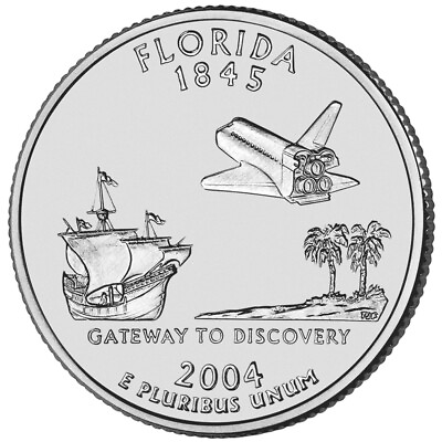 #ad 2004 D Florida State Quarter. Uncirculated from US Mint roll. $2.29