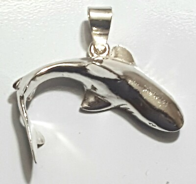 #ad Shark Pendant 925 Sterling Silver Nautical Sealife New $29.95