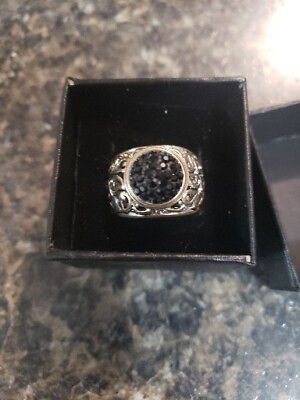 #ad black stone Art Deco ring size 8 $8.10