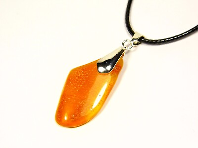 #ad Baltic Amber Pendant Necklace Charm Brown Genuine Stone Natural Gemstone 5049 $5.99