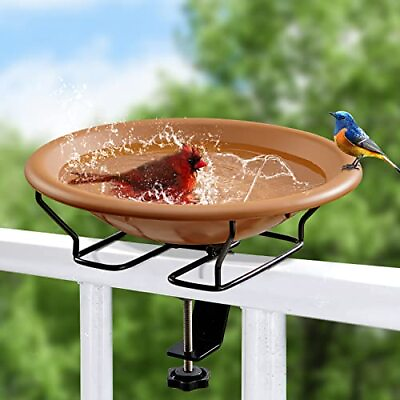 #ad Deck Mount Bird Bath for Outdoor Bird Bath Bowl with Steel Clamp $30.25