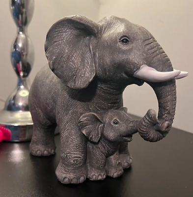 #ad Elephant Decor Statue Home Figurine Feng Shui Gift Trunk Lucky Sculpture 6.1 Hquot; $38.55