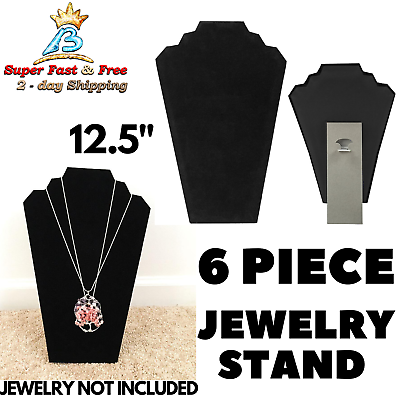 #ad Black Velvet Neck Form Necklace Display Jewelry Easel Stand Bracelet Organizer $25.17