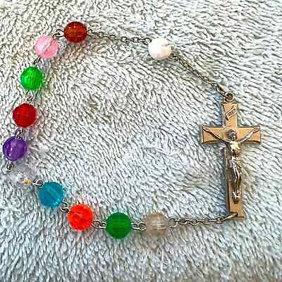 #ad Handmade beaded Jesus cross bracelet $12.00