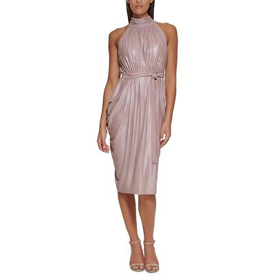 #ad Tommy Hilfiger Womens Halter Midi Sleeveless Cocktail and Party Dress BHFO 2531 $18.99