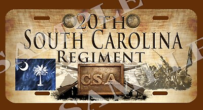 #ad 20th South Carolina Regiment American Civil War Themed vehicle license plate $21.99