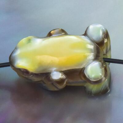 #ad Curare Poison Arrow Frog Bead Carved Mother of Pearl Shell for Jewelry 4.71 g $42.00