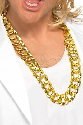 #ad Thick Gold Chain Necklace Run DMC Hip Hop Rapper Pimp Rope Old School Bling Gift $12.91