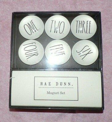 #ad New Exclusive Rae Dunn 6 glass dome 1.5 quot; magnets no. 1 6 Collection $17.17