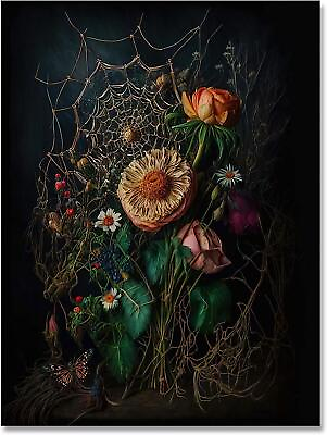 #ad Moody Decor Vintage Botanical Floral Wall Art Victorian Gothic Dark Academia Rus $19.98