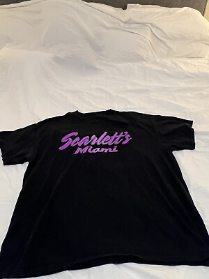 #ad Vintage Scarlett#x27;s Cabaret Strip Club Shirt Size XL Black 90s Promo Shirt 346 $25.74