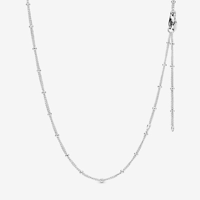 #ad AUTHENTIC Pandora Necklace Silver Beaded Chain Necklace #397210 60 23.6 INCH $37.59