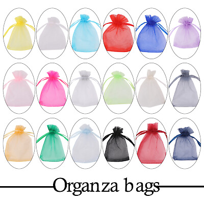 100pcs Gift Organza Bags Wedding Party Favour Candy Jewellery Pouch Mesh Sweets $7.83