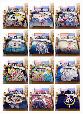 #ad 3D Sailor Moon Cartoon Kids Quilt Cover Bedding Set Duvet Cover Pillow Sham $58.49