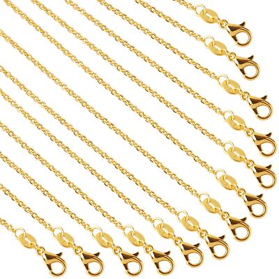 #ad SANNIX 50 Pack Gold Plated Necklace Chains Cable Chain Necklace Bulk for Jewe... $20.52