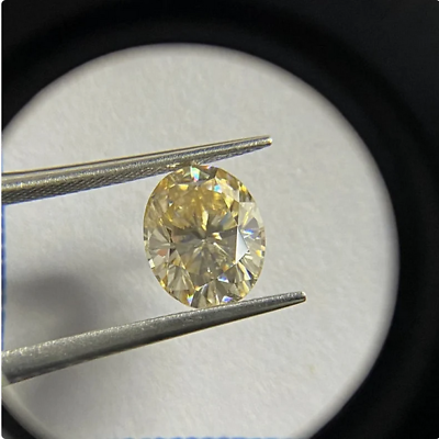 #ad Canary Yellow Oval Cut Loose Moissnaite Brilliant Cut Diamond For Ring Earrings $193.76