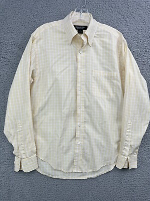 #ad VINTAGE Brooks Brothers Country Club Shirt Mens S Yellow Oxford Made in HongKong $19.99